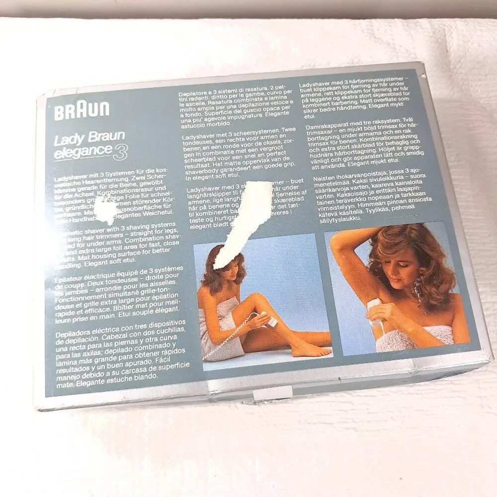 Vintage Braun Lady Elegance 3 Electric Shaver Razor Germany women's 5666 w/‎ box